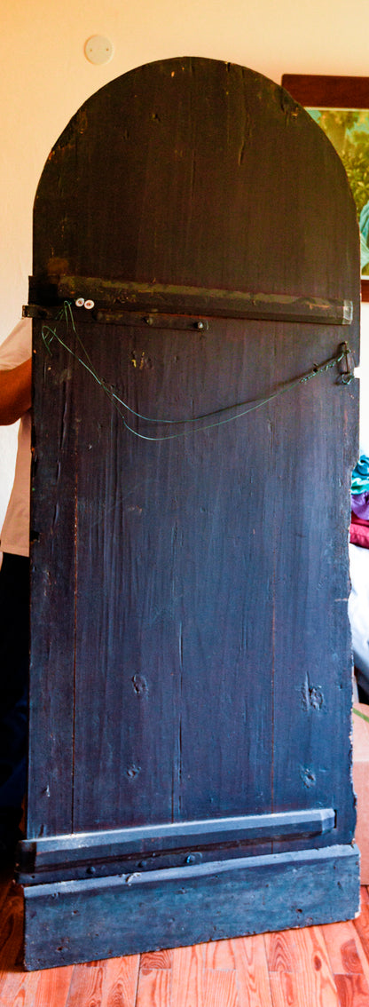 Dipinto su porta in legno San Michele  epoca 1700 Est Europa