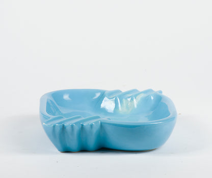 Posacenere svuota tasche in ceramica  design azzurro celeste Italia 1970