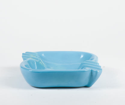 Posacenere svuota tasche in ceramica  design azzurro celeste Italia 1970