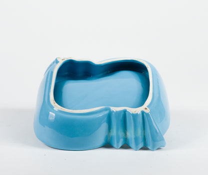 Posacenere svuota tasche in ceramica  design azzurro celeste Italia 1970