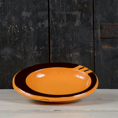 Posacenere vuotatasche rometti ceramica arancione vintage