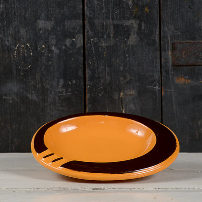 Posacenere vuotatasche rometti ceramica arancione vintage