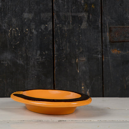 Posacenere vuotatasche rometti ceramica arancione vintage