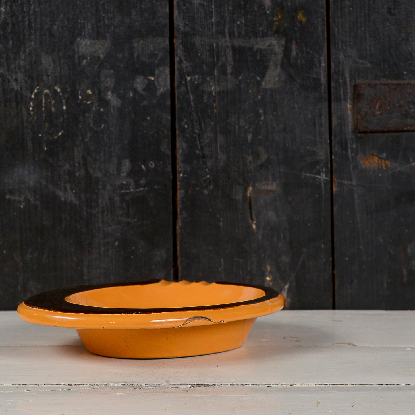 Posacenere vuotatasche rometti ceramica arancione vintage