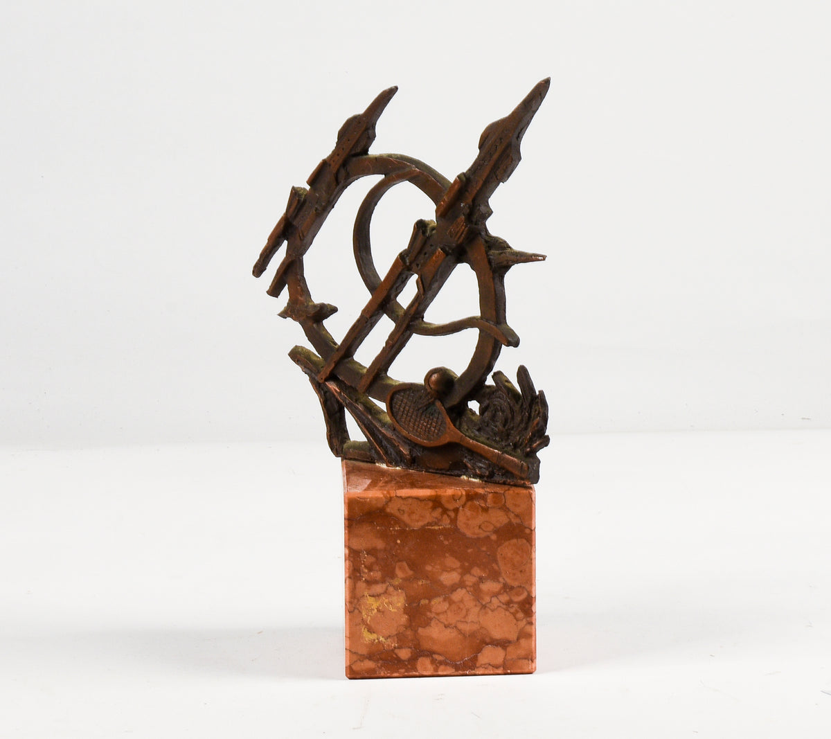 Scultura trofeo premio campionato tennis con marchio Visport Macerata Italia 1980