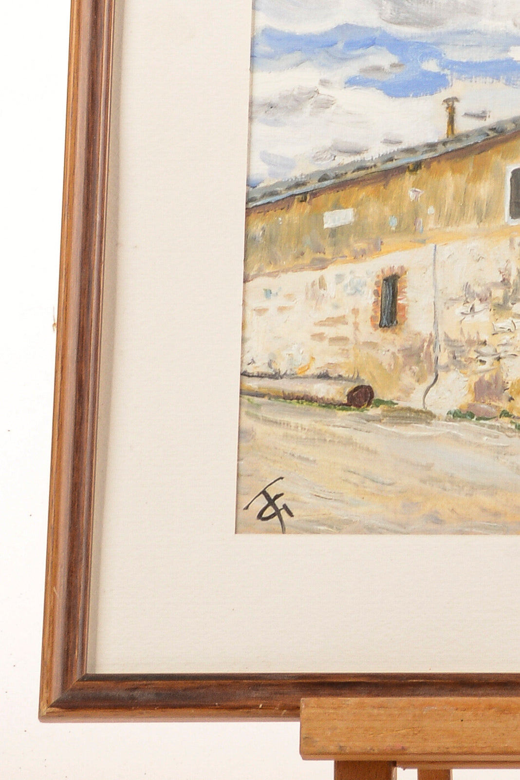Quadro paesaggio campagnolo scorcio di una casa firmato TG 1980