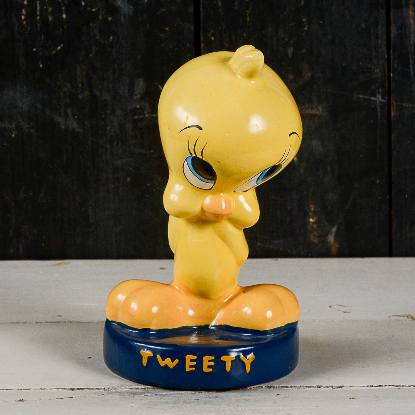 salvadanaio scultura titti con scritta tweety vintage