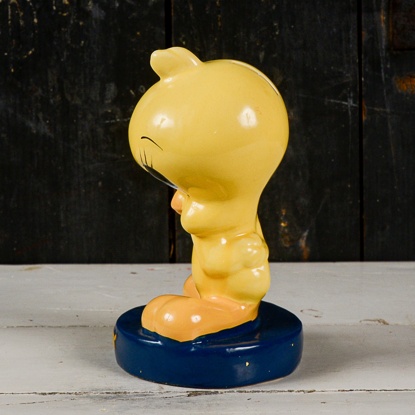 salvadanaio scultura titti con scritta tweety vintage