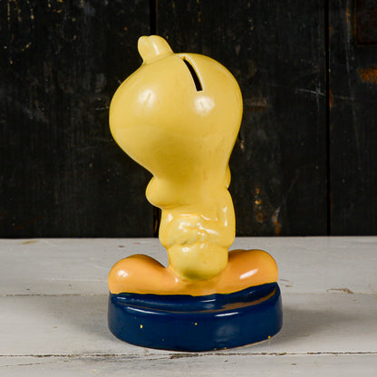 salvadanaio scultura titti con scritta tweety vintage