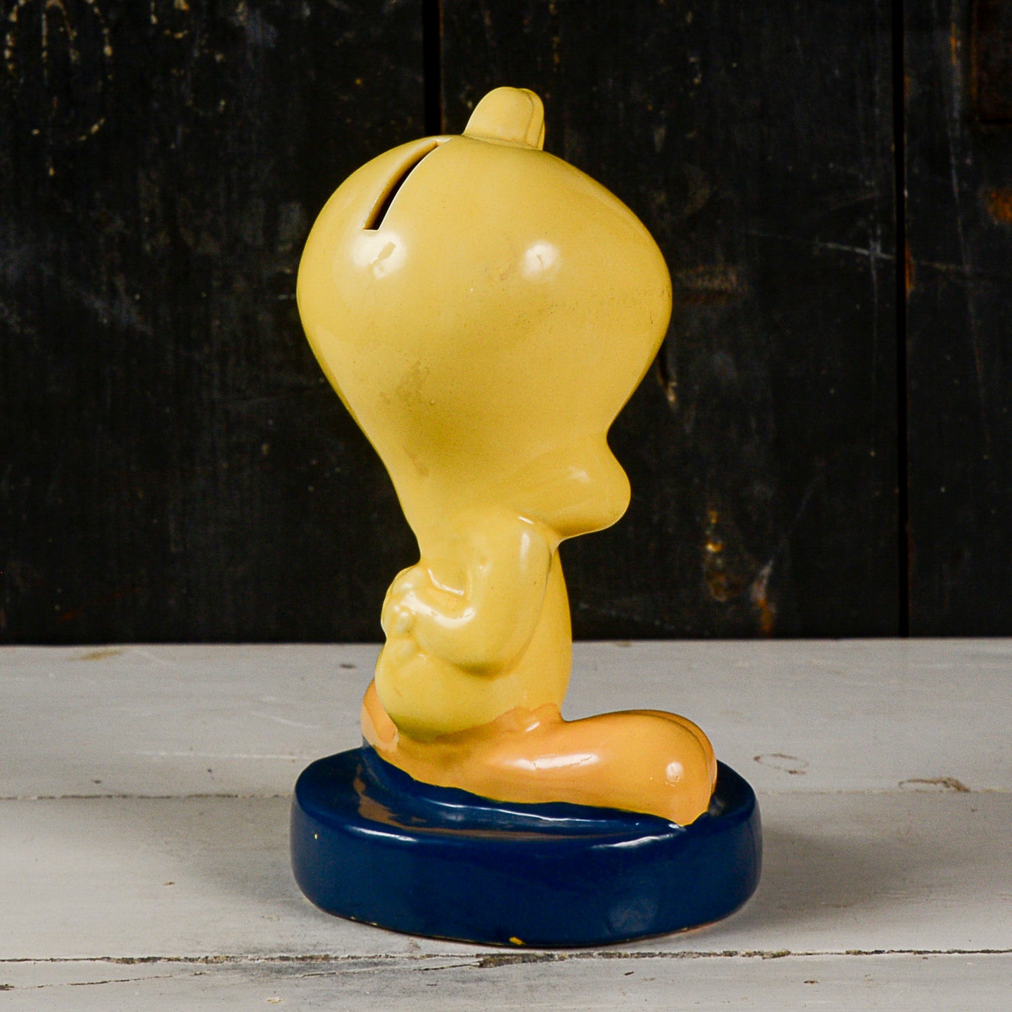 salvadanaio scultura titti con scritta tweety vintage