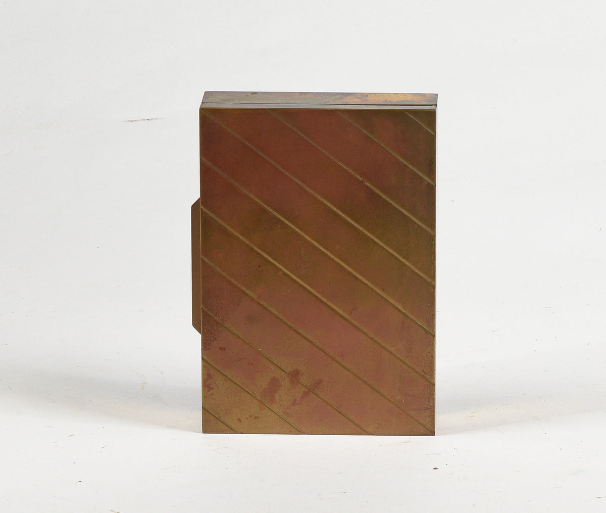 Scatola in metallo ottone porta carte da gioco marcata sul fondo Rue Royale  produzione Chrystofle Parigi anni 2000