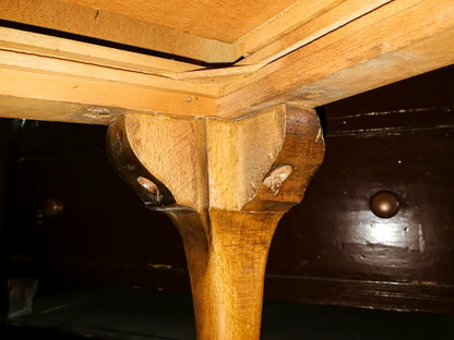 Scrivania inglese da restaurare 5 cassetti impellicciata in mogano Inghilterra primo 900