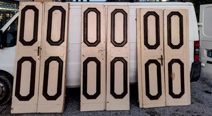 Set di 3 porte a due ante interne epoca 700 con formelle