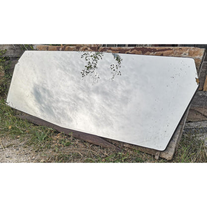 Specchio sagomato Art Deco con base nera in  legno 1940