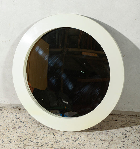 Specchio rotondo in plastica anni 70
