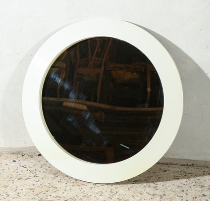 Specchio rotondo in plastica anni 70
