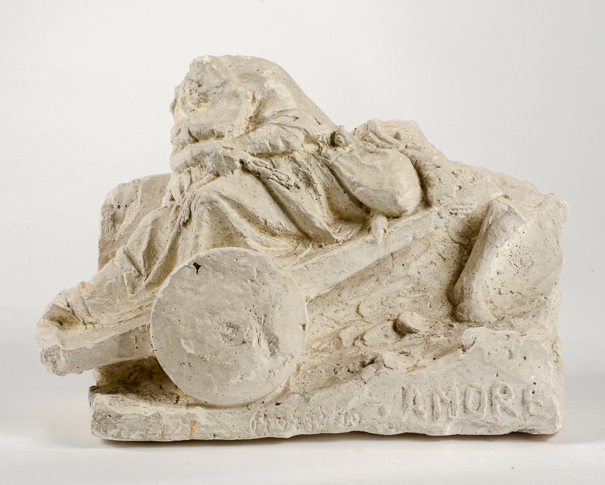 statua scultura in gesso firmata amore