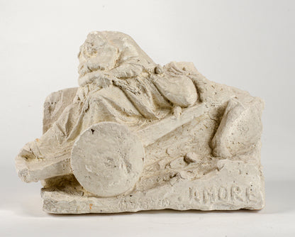 statua scultura in gesso firmata amore