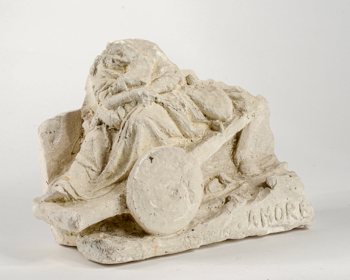 statua scultura in gesso firmata amore