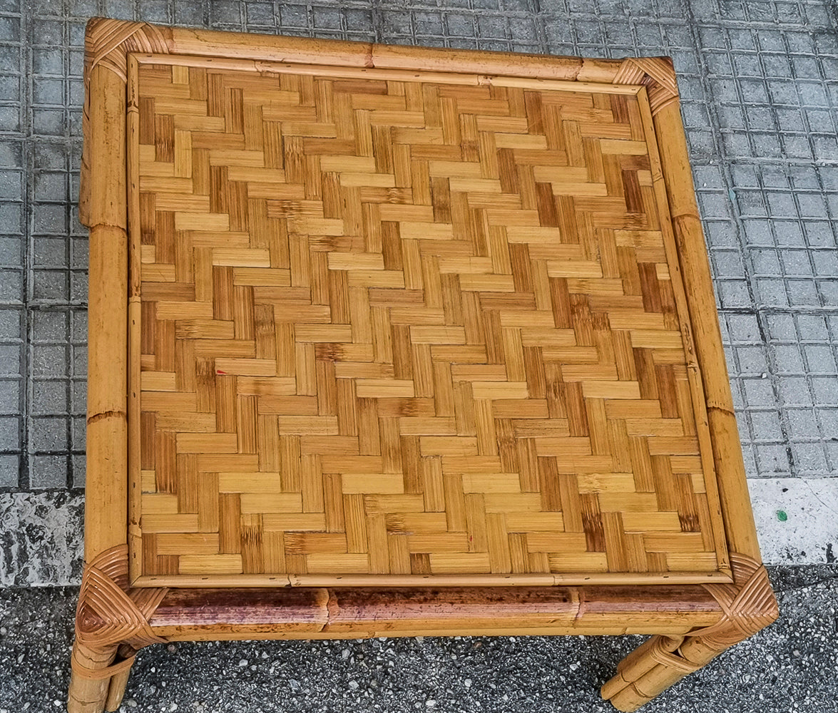 Tavolino in  bamboo basso da salotto anni 60