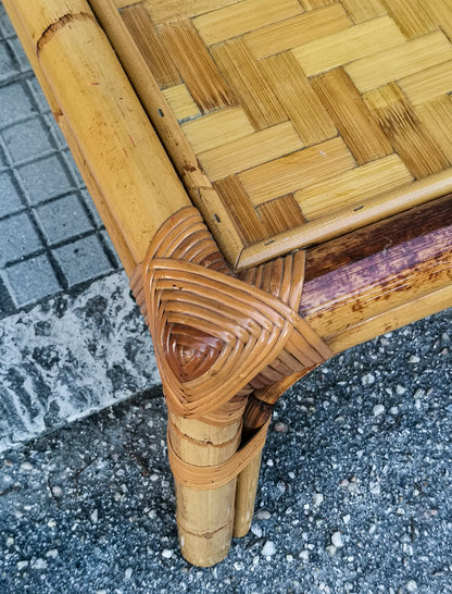 Tavolino in  bamboo basso da salotto anni 60