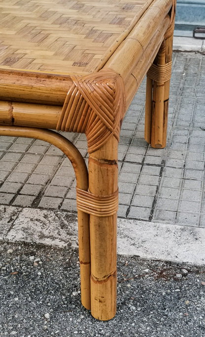 Tavolino in  bamboo basso da salotto anni 60