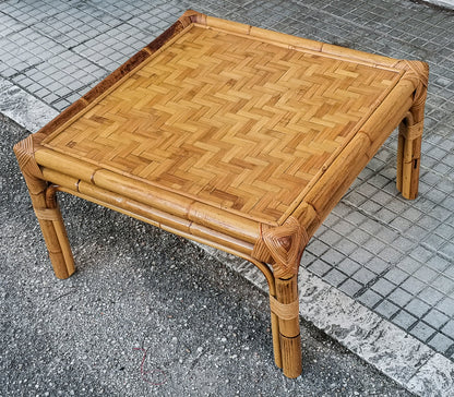 Tavolino in  bamboo basso da salotto anni 60