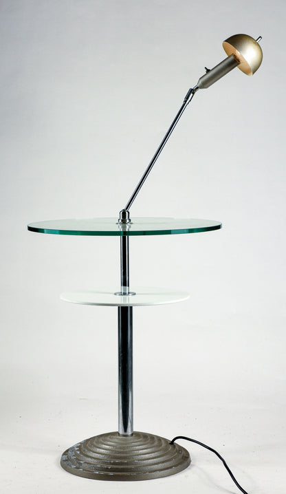 Tavolino da lettura con lampada snodabile by Daniela Puppa and Franco Raggi for Fontana Arte, 1988