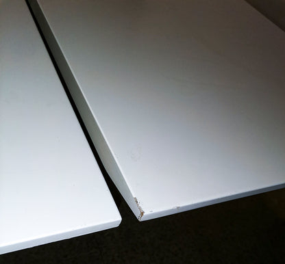 Tavolo legno laccato bianco studio sala ufficio design pezzo unico Italia 1990