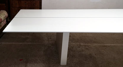 Tavolo legno laccato bianco studio sala ufficio design pezzo unico Italia 1990