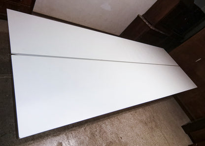Tavolo legno laccato bianco studio sala ufficio design pezzo unico Italia 1990