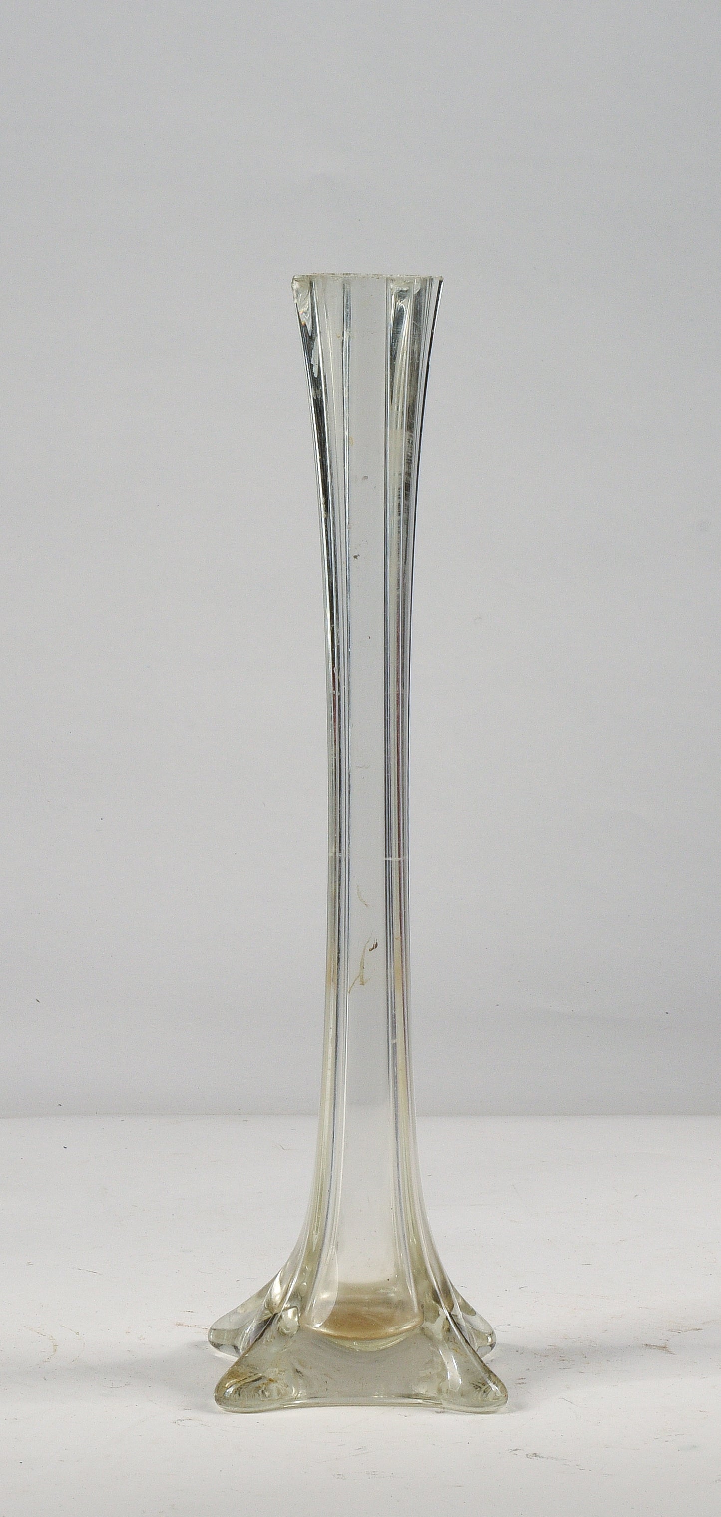 Vaso alto 40 cm vetro smussato base quadrata  Italia 1950