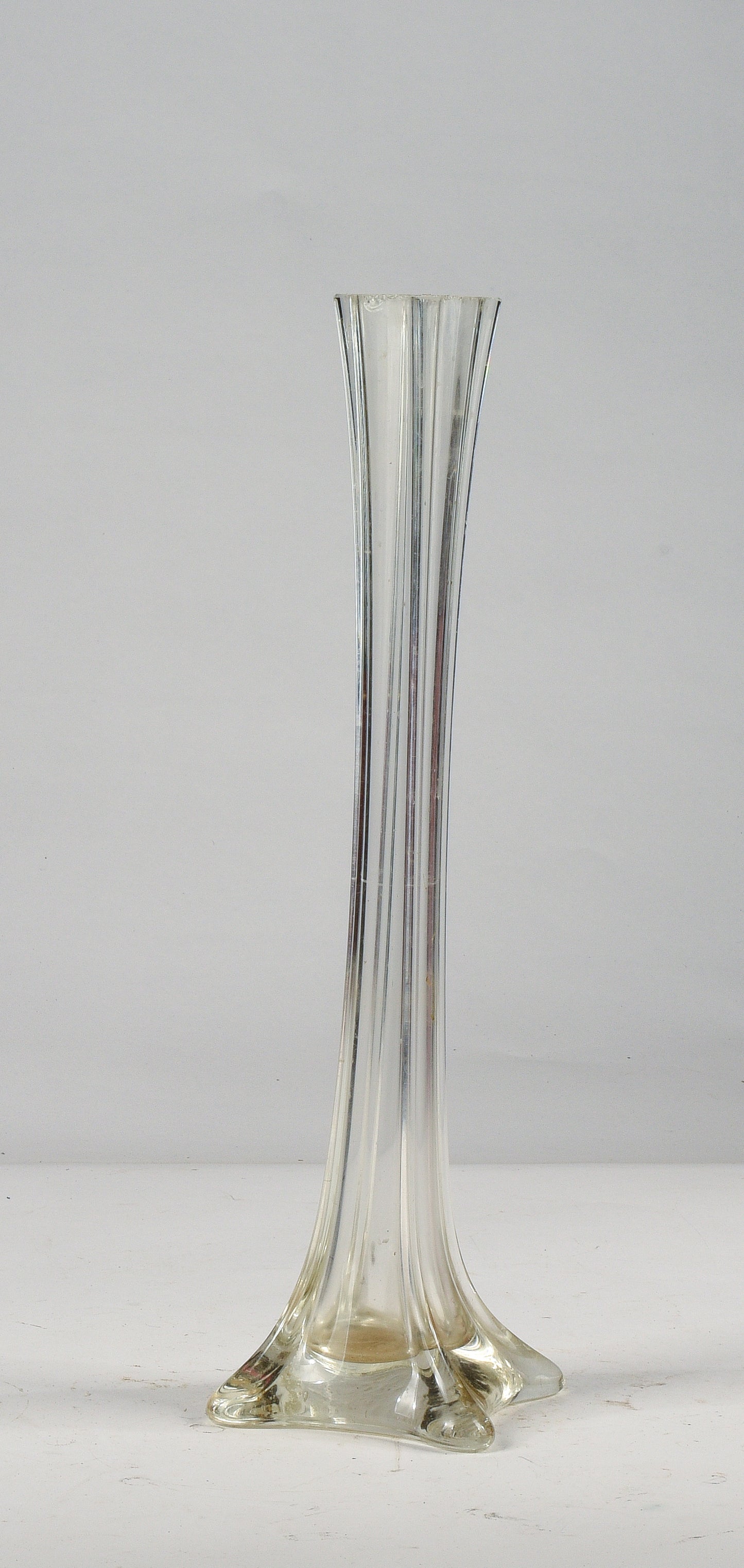 Vaso alto 40 cm vetro smussato base quadrata  Italia 1950
