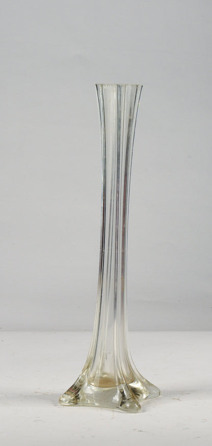 Vaso alto 40 cm vetro smussato base quadrata  Italia 1950
