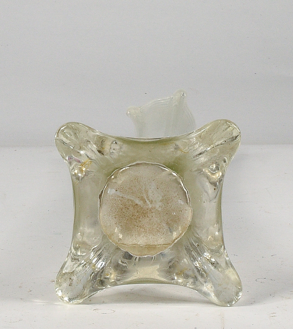 Vaso alto 40 cm vetro smussato base quadrata  Italia 1950