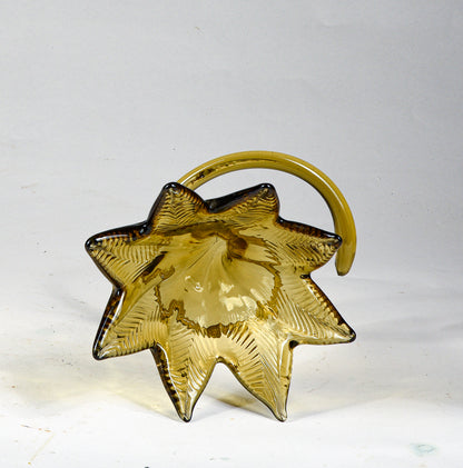 Vaso ambrato a fiore vetro Murano lavorato a mano Italia 1970