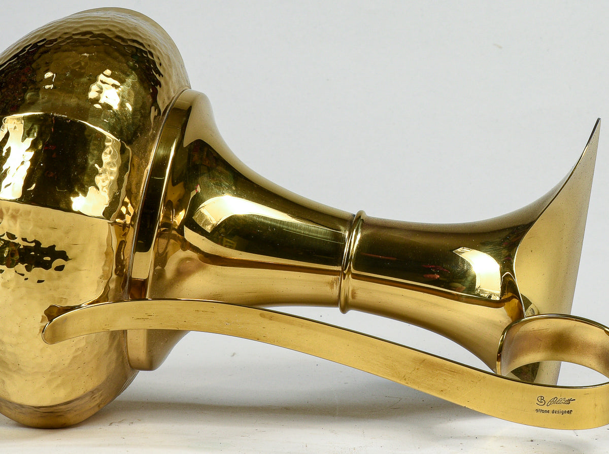 Portaombrelli  in ottone sbalzato a mano B. Bellotto designer  Italia 1990