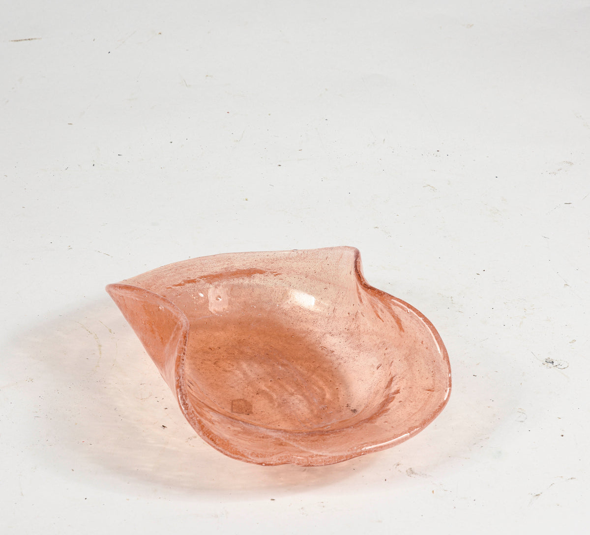 Piatto vassoio forma strana color ambra in vetro Murano  fatto a mano